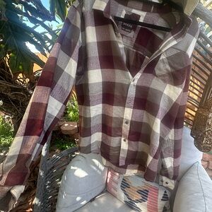 Organic cotton prana  flannel size large
